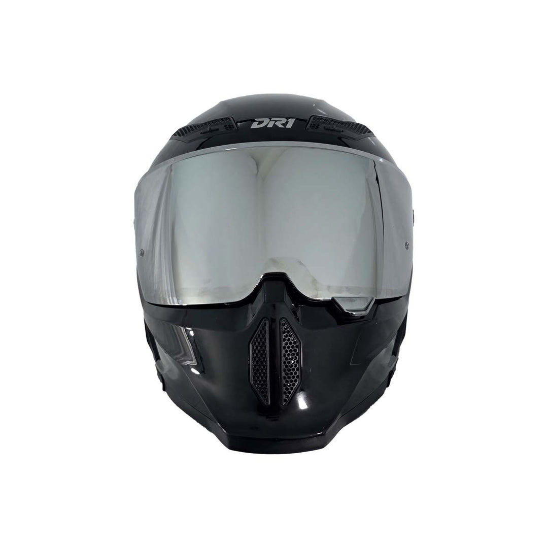 Casco Integral Dr1 K666 Solid Negro Perla Brillante Sp Plata