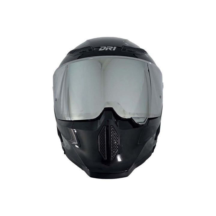 Casco Integral Dr1 K666 Solid Negro Perla Brillante Sp Plata