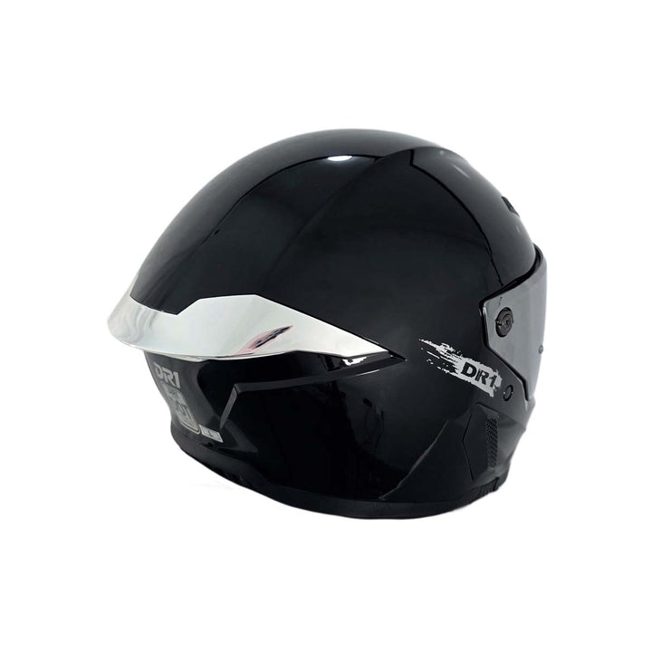 Casco Integral Dr1 K666 Solid Negro Perla Brillante Sp Plata
