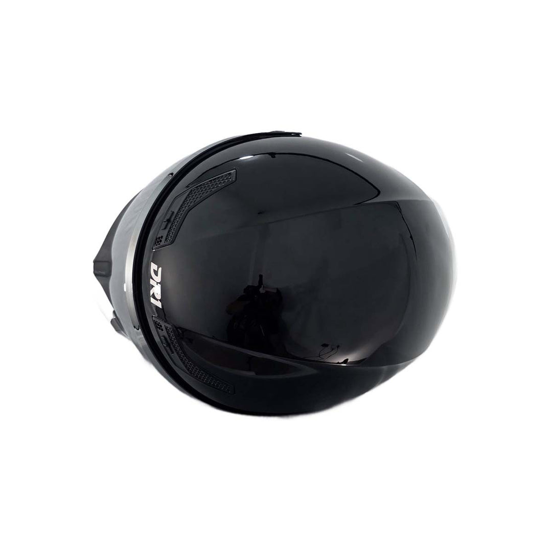 Casco Integral Dr1 K666 Solid Negro Perla Brillante Sp Plata