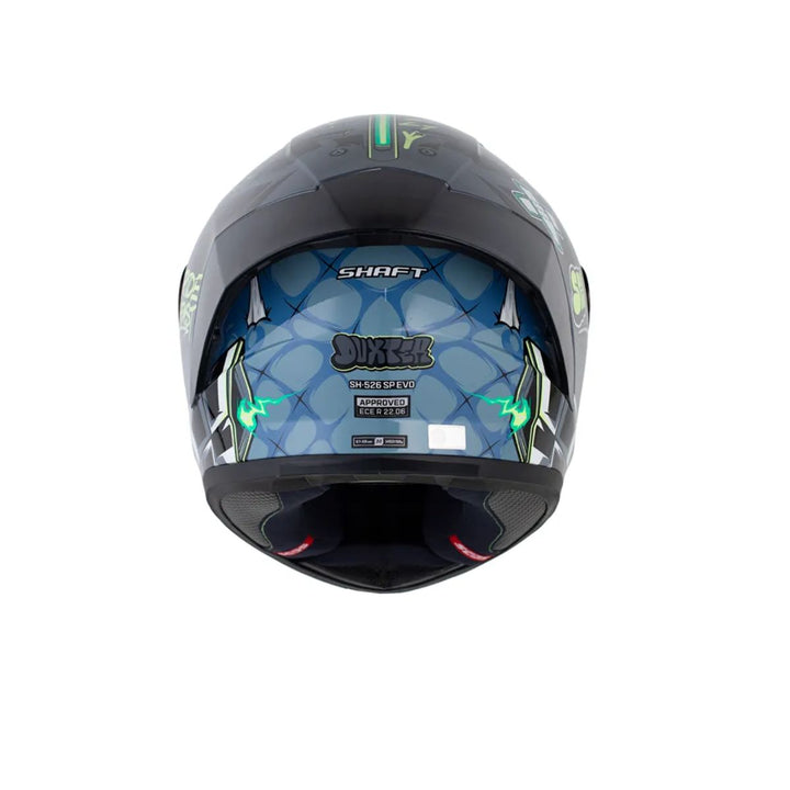 CASCO INT SHAFT 526 EVO DUXTER AZUL OSCURO BRILLO GRIS OSCURO VISOR SMOKE CLARO IRIDIUM AZUL