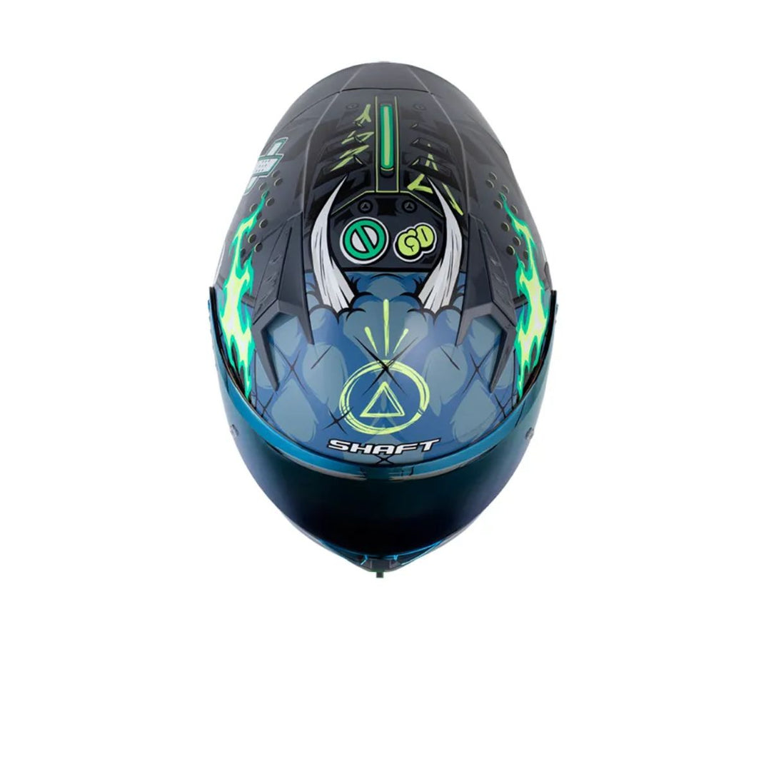 CASCO INT SHAFT 526 EVO DUXTER AZUL OSCURO BRILLO GRIS OSCURO VISOR SMOKE CLARO IRIDIUM AZUL