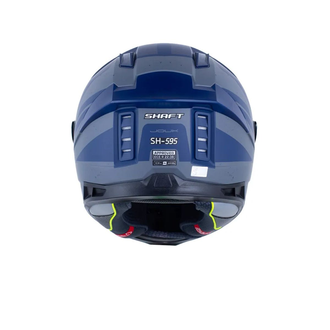 CASCO INT SHAFT 595 JOUK AZUL OSCURO MATE GRIS OSCURO VISOR SMOK CLARO IRIDIUM AZUL