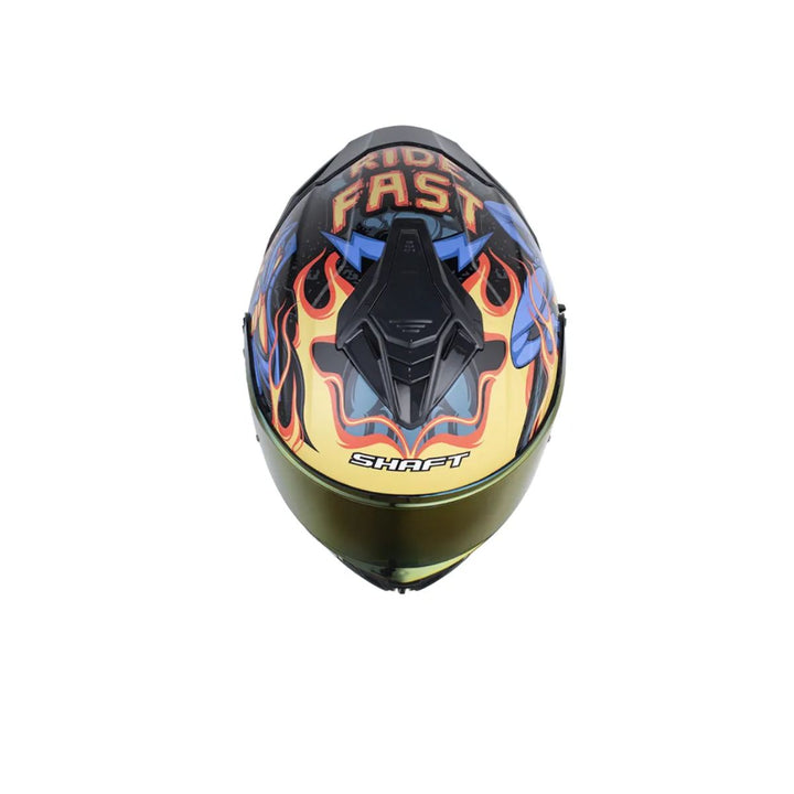 CASCO INT SHAFT 598GTR FIGHT NEGRO BRILLO AZUL VISOR SMOKE CLARO IRIDIUM ROJO