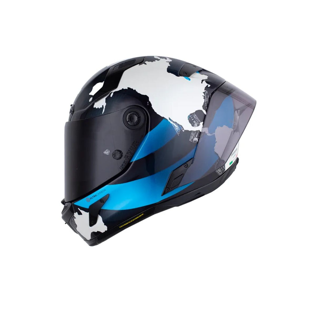 CASCO INT NOLAN	X-804 RS ULTRA CARBON REPLICA CHECA 30TH ANNIVERSARY 355 AZUL OSCURO BRILLO BLANCO VISOR HUMO