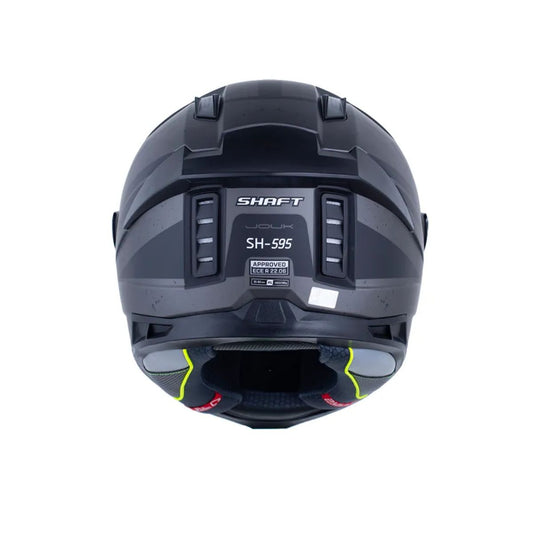 CASCO INT SHAFT 595 JOUK NEGRO MATE GRIS OSCURO VISOR SMOK CLARO IRIDIUM AZUL