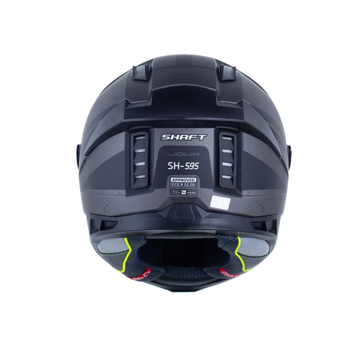 CASCO INT SHAFT 595 JOUK NEGRO MATE GRIS OSCURO VISOR SMOK CLARO IRIDIUM AZUL