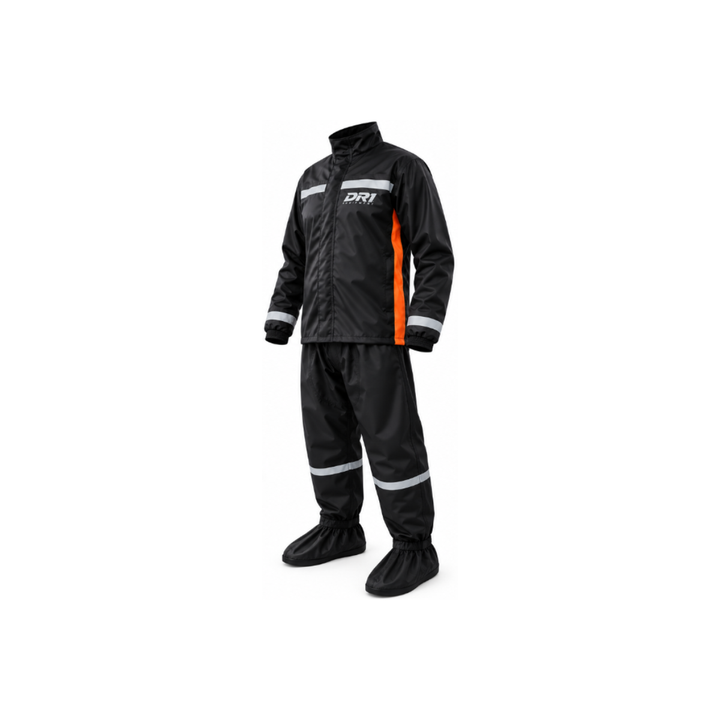 IMPERMEABLE DR1 034 NEGRO/NARANJA 4 PIEZAS