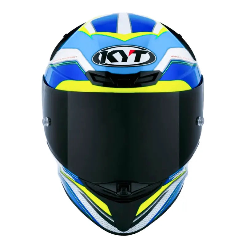 CASCO KYT TT-REVO GRAND PRIX WHITE LIGHT BLUE E06