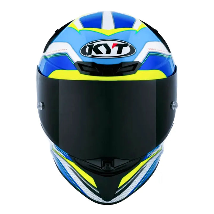 CASCO KYT TT-REVO GRAND PRIX WHITE LIGHT BLUE E06