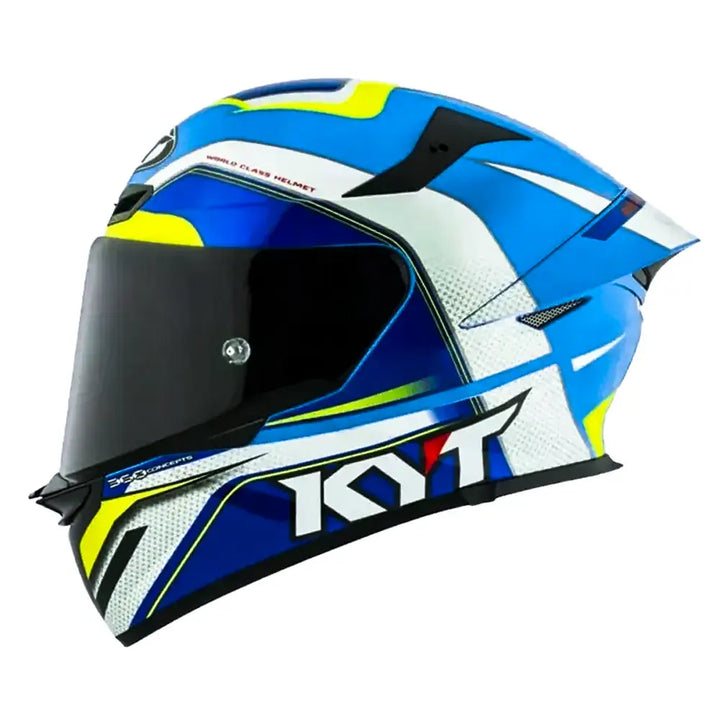 CASCO KYT TT-REVO GRAND PRIX WHITE LIGHT BLUE E06