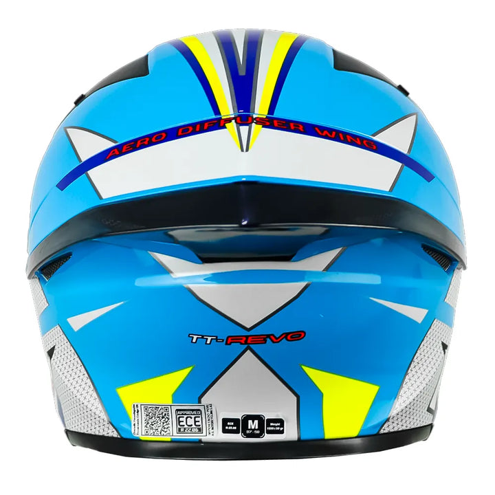 CASCO KYT TT-REVO GRAND PRIX WHITE LIGHT BLUE E06