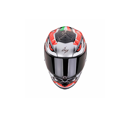 CASCO SCORPION EXO  EVO AIR ZACCON SILVER NEGRO ROJO