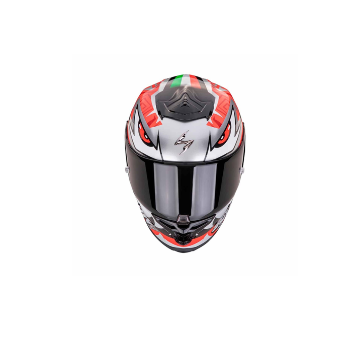 CASCO SCORPION EXO  EVO AIR ZACCON SILVER NEGRO ROJO