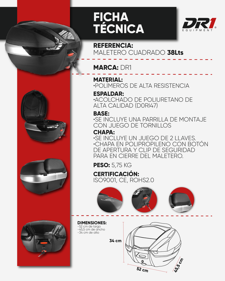 MALETERO DR1 38 LT BLACK