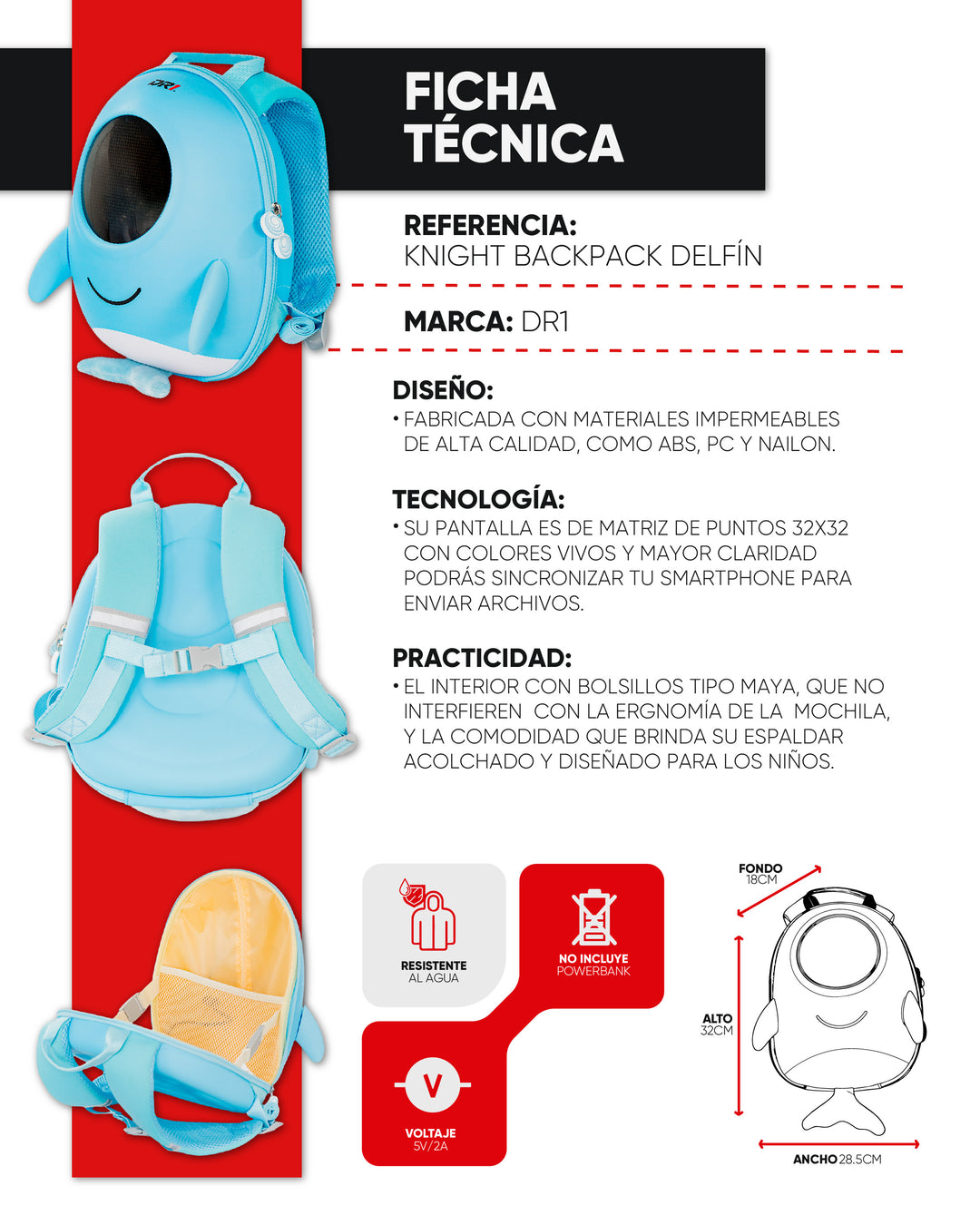 MALETA LED DOPLHIN PEQUEÑA