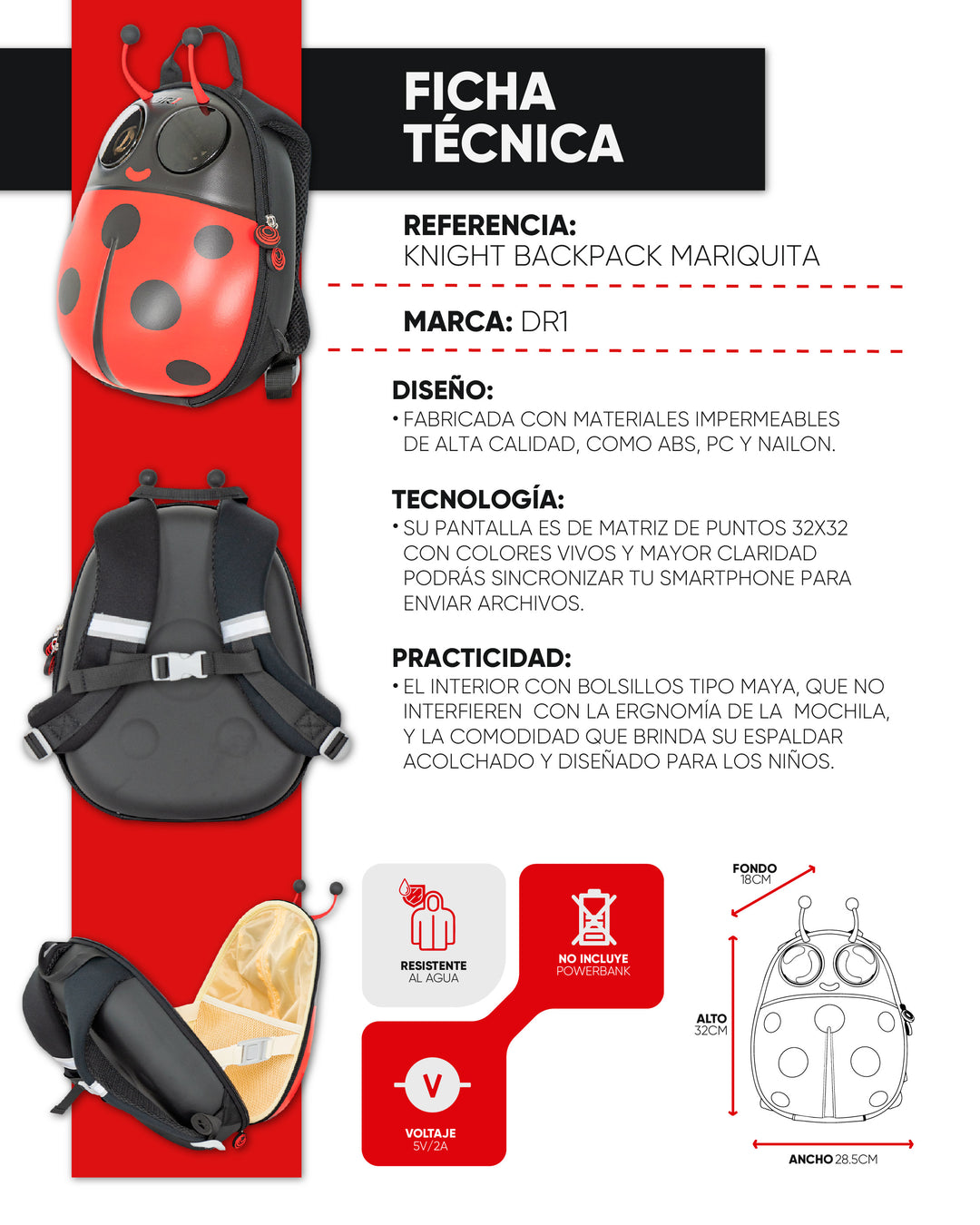MALETA LED LADYBIRD PEQUEÑA