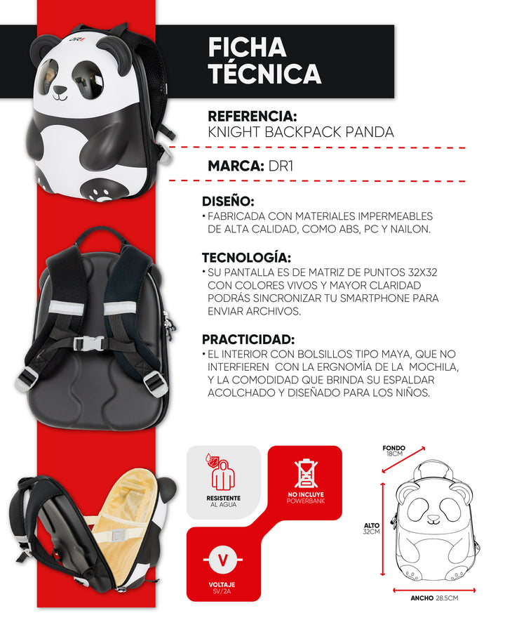 MALETA LED PANDA PEQUEÑA
