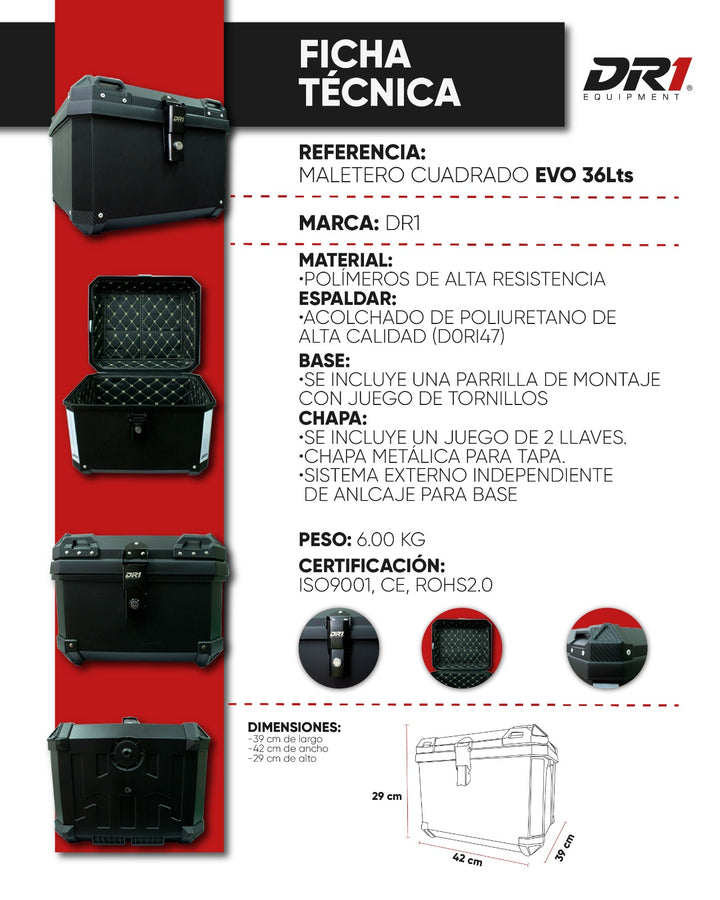 MALETERO CUADRADO DR1 36 LT BLACK